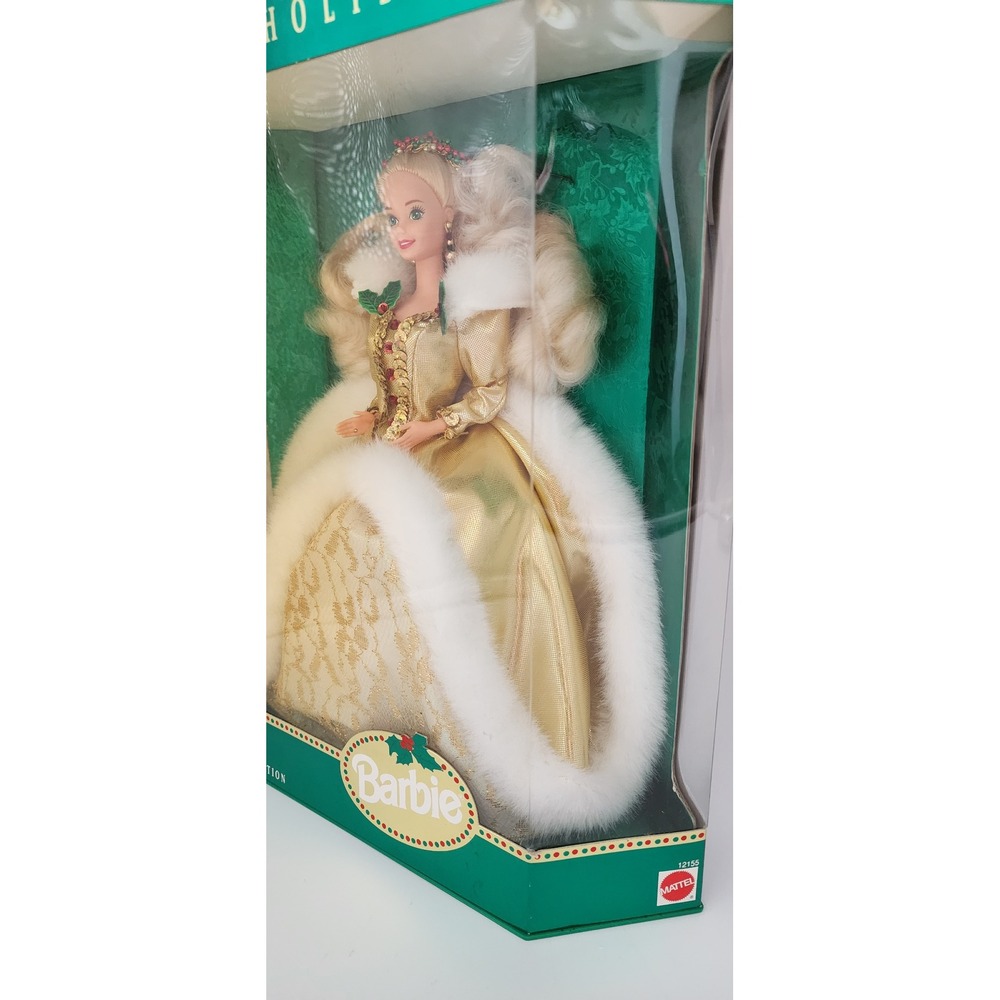Mattel Happy Holidays Barbie 1994 Doll Gold White Special Edition New 12155 - Picture 5 of 14